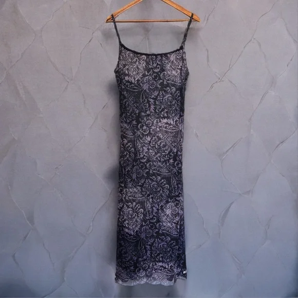 💜Minga London Sheer Mesh Slip Dress Purple Black Grunge Alt Fairy | Size L - Picture 12 of 12